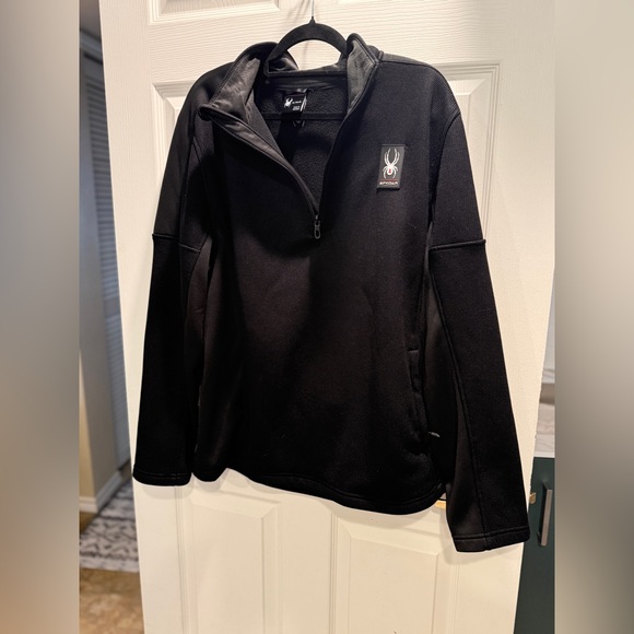 Spyder Men’s XL Black 1/4 Zip Performance Pullover Jacket - Picture 6 of 12